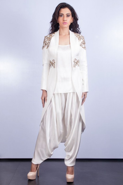 Kurta and Assymetric jacket