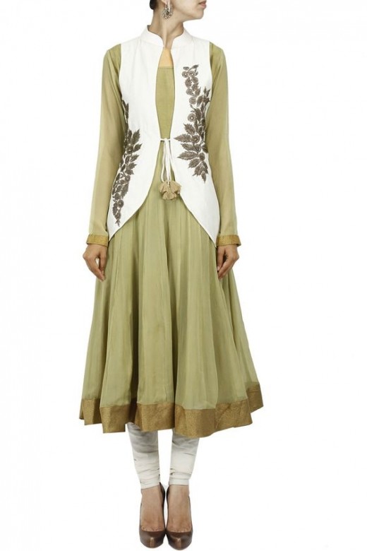 long waiscoat with Anarkali