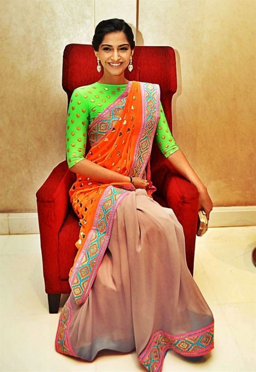 Color Blocked saree