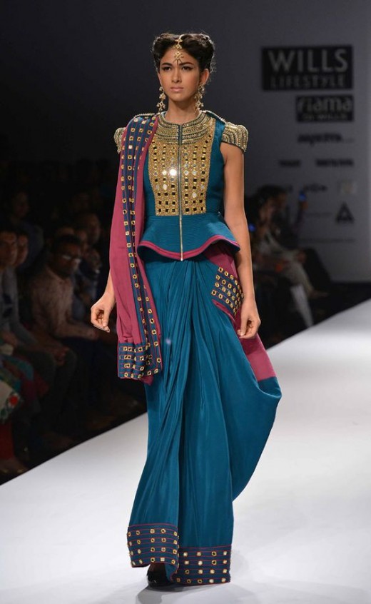 Long zipper saree blouse
