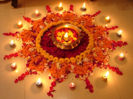 Floral rangoli Designs