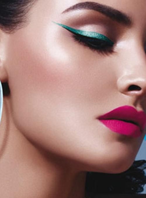 Winged style eyeliner