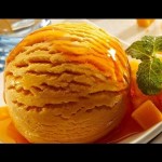 Homemade mango ice cream
