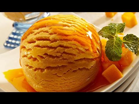 Homemade mango ice cream