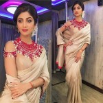 Cold Shoulder Blouses For Sarees Shilpa Shetty in Cold shoulder blouse