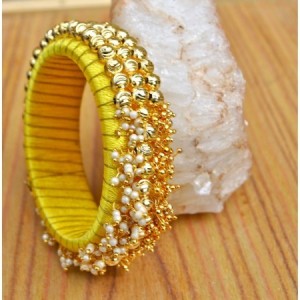 DIY Silk Bangles with pearls