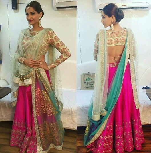 Dupatta draping style for lehnga
