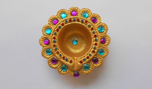 Decorated diya