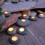 Aesthetic Candle Holders Made From Pebbles Rocks and pebbles lights for home