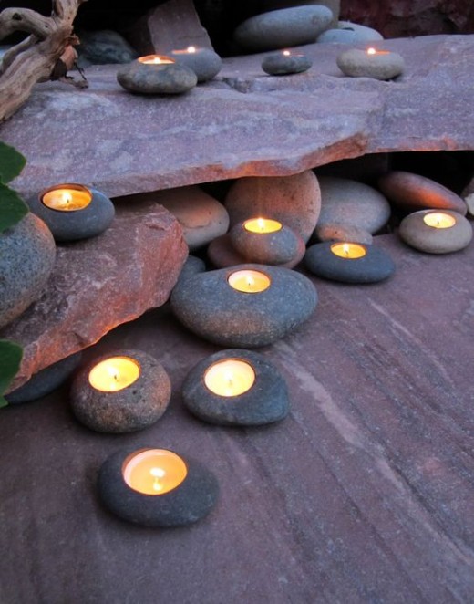 Rocks and pebbles lights for home