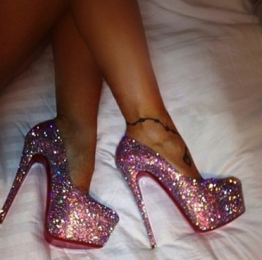 DIY Glitter heels