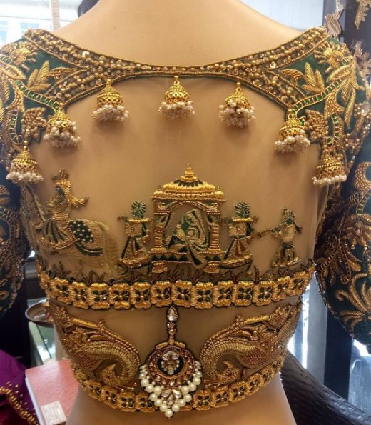 Embroidered wedding blouses for brides