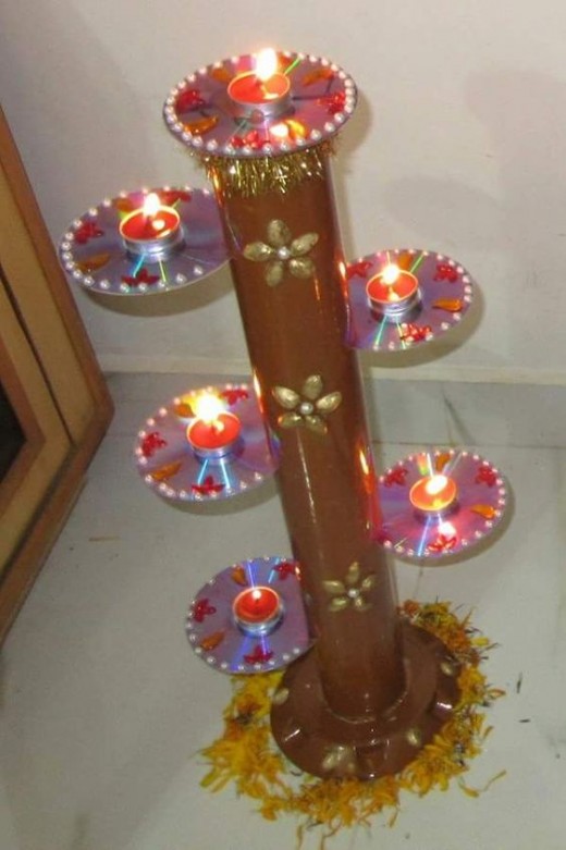 Recycle Old CD for Diwali lights