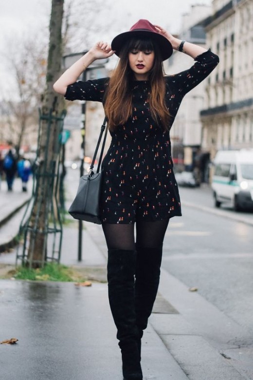 How to wear a short dress in winters