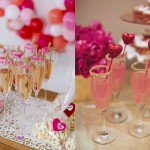 Cocktail glass decor for valentine's day party ideas