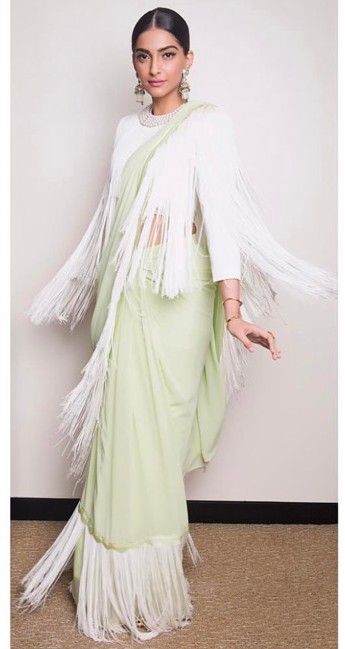 Fringe saree blouse