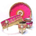 This Karvachauth Go For These Special Pooja Thali Sets For Yourself Tasselled pooja thali set for karvachauth