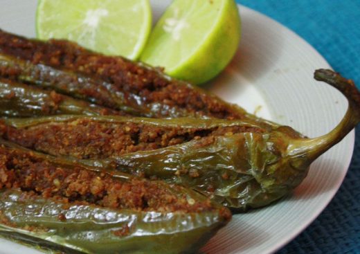 Bharwa or stuffed green chilli recipe