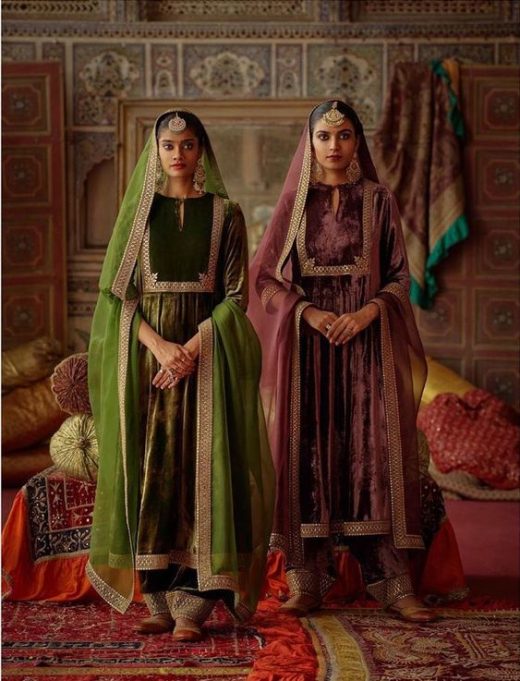 Velvet kurta salwar designs