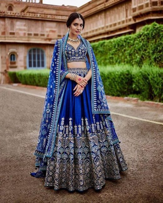 Blue bridal lehnga