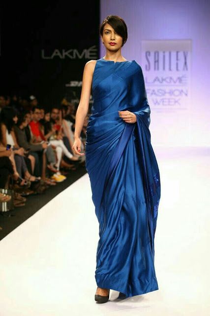 How to wear a satin saree