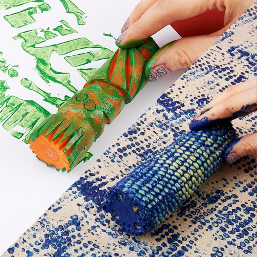 Vegetable and fruit printing for home craft