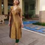 Lurex fabric kurta designs
