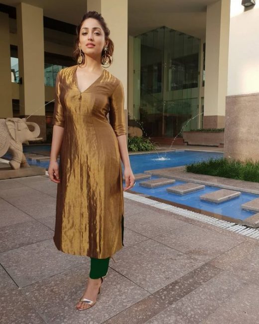 Lurex fabric kurta designs
