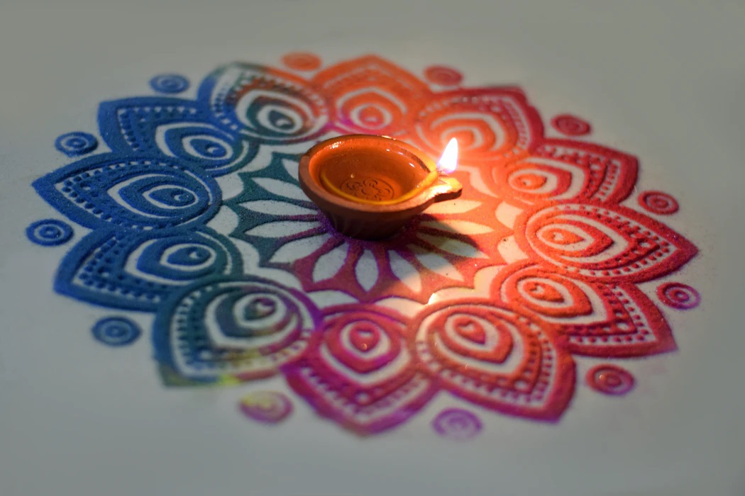 Rangoli design for Tulsi Vivah