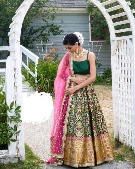 Brocade lehnga for the brides
