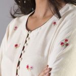 Potli button neckline design for kurta and kurti