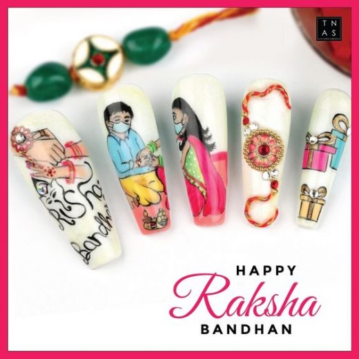 Nail art designs for rakhi