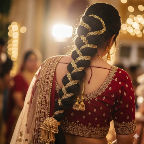 Stylish Braided hairstyle for brides