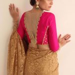 4 Unusual Embroidery Pattern For V Neck Saree Blouse For Those Who Love Being Different Embroidered V neck back blouse design-Threads-WeRIndia
