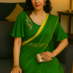 Add A Contemporary Touch To Your Saree Blouse Look With A Bell Sleeve Blouse Bell sleeves for saree blouse