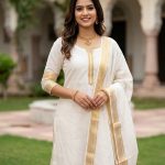 3 Ways to get your White Mangalgiri suits done White Mangalgiri Kurta Salwar Designs